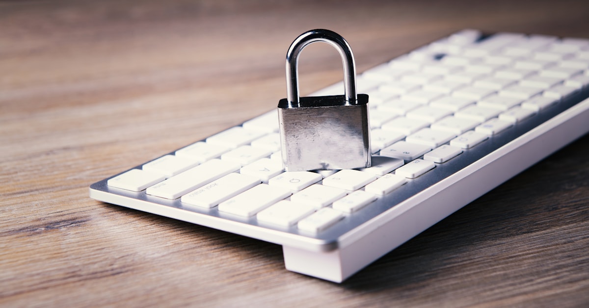 Padlock on a keyboard representing data privacy